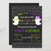 ブーイまたはグウルハロウィーンジェンダーリビール招待状 招待状 (正面/裏面)