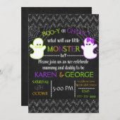 ブーイまたはグウルハロウィーンジェンダーリビール招待状 招待状 (正面/裏面)