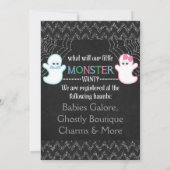 ブーイまたはグウルハロウィーンジェンダーリビール招待状 招待状 (裏面)