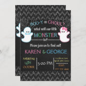 ブーイまたはグウルハロウィーンジェンダーリビール招待状 招待状 (正面/裏面)
