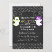 ブーイまたはグールハロウィーンジェンダーリビール招待状 招待状 (裏面)