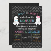 ブーイまたはグールハロウィーンジェンダーリビール招待状 招待状 (正面/裏面)