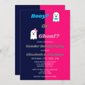 ブーイまたはグールハロウィーン幽霊ジェンダーの公開 招待状 (正面/裏面)