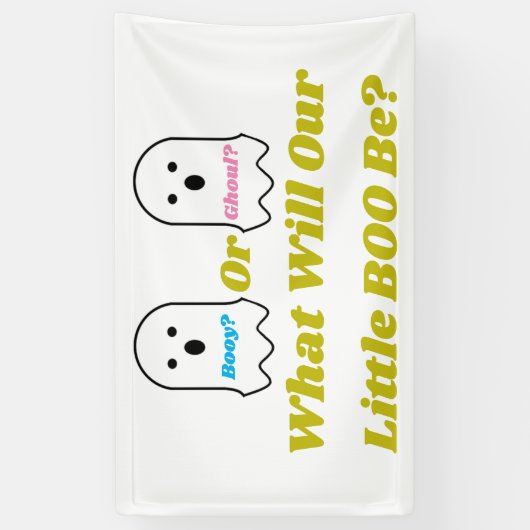 ブーイまたはグールハロウィーン幽霊ジェンダーの公開 横断幕 (縦)