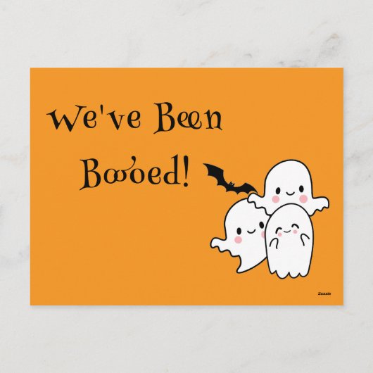 ブーイングされた私たちは可愛いハロウィーンをブーイングされている シーズンポストカード (裏面)
