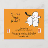 ブーイングされた私たちは可愛いハロウィーンをブーイングされている シーズンポストカード (正面)