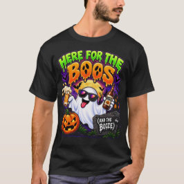 ブーイングとお酒に来た面白いハロウィン Tシャツ