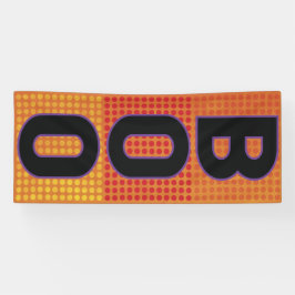 ブーイングのオレンジ水玉模様ハロウィン 横断幕