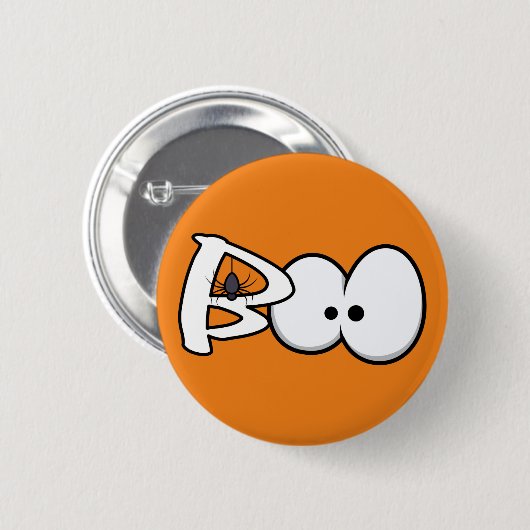 ブーイングのハロウィンのくも及び目 缶バッジ (正面&裏面)