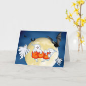 ブーイングのハロウィン幽霊のカード カード (黄色い花)