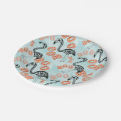 ブーイングのハロウィン|のフラミンゴの骨組 ペーパープレート (アングル)