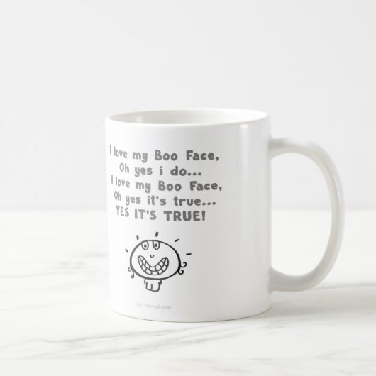 ブーイングのブーイングの顔 コーヒーマグカップ (右)