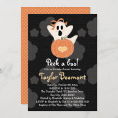 ブーイングの幽霊のベビーシャワー招待状をかいま見て下さい 招待状 (正面/裏面)