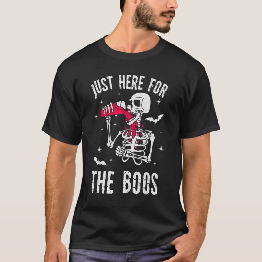 ブーイングを浴びるためだけに来たドクロ 飲酒 Tシャツ (正面)