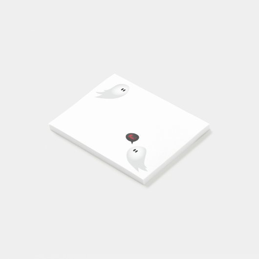 ブーイングを言っているハロウィンの漫画のかわいい幽霊 ポストイット (アングル)