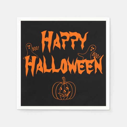 ブーイングハッピーハローウィン スタンダードカクテルナプキン (正面)