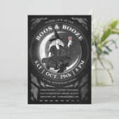 ブーイング及び酒宴のハロウィンの招待状黒い|及び白 招待状 (スタンド正面)