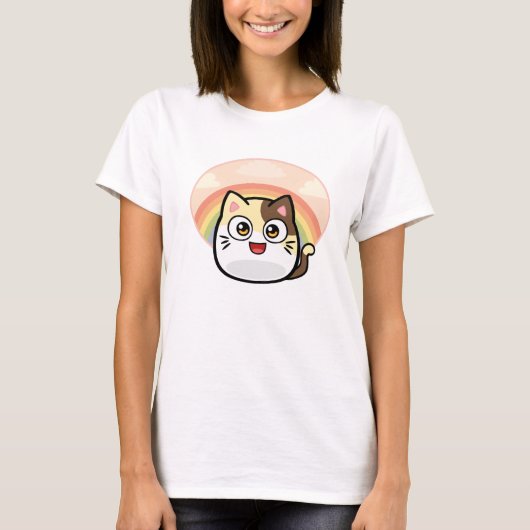 ブーイング猫の女性のTシャツ Tシャツ (正面)