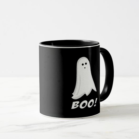 ブーイング! ハロウィンの幽霊のハロウィンのかわいいマグ マグカップ (正面右)