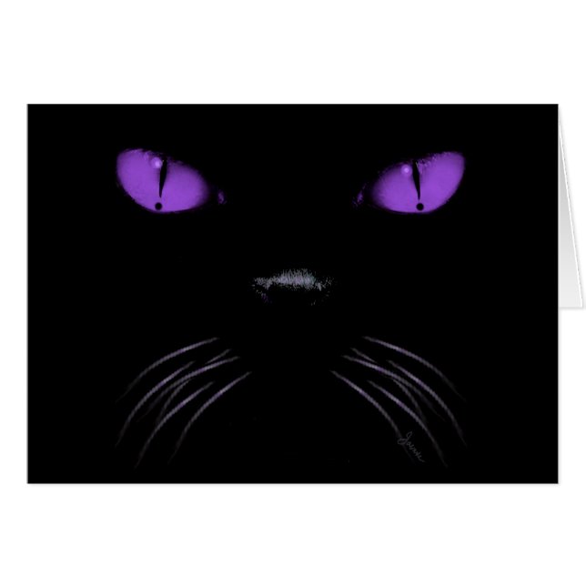 ブーイング-紫色の空白のなカード (正面横)