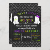 ブーイングyまたは悪鬼のハロウィンの性は招待を明らかにします 招待状 (正面/裏面)