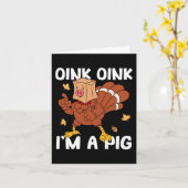 ブーイ、僕は豚、トルキー、秋、落葉、みんな、感謝祭だ カード (黄色い花)