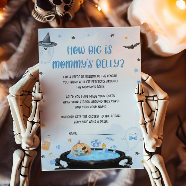 ブーオイ・ハロウィーンどのように大きいmommysベリーゲーム (Blue Oh Sheet Baby Shower How Big is Mommy's Belly Game)