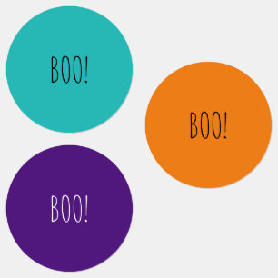 ブーオレンジティール（緑がかった色）紫色の不気味な面白いハロウィーン ラベル