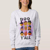 ブーオールハロウィーンフード付きスウェットシャツパンプキンカービングデザイン スウェットシャツ (正面)