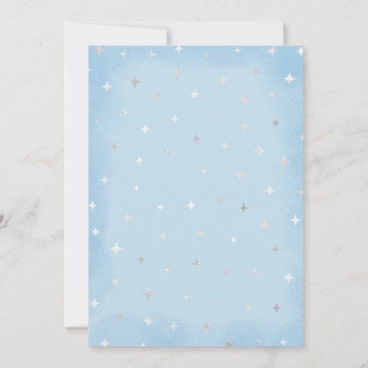 ブーカワイイブルーの幽霊ベイビーシャワーをのぞく 招待状 (裏面)