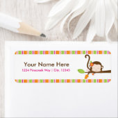 ブーガールモンキーベビーシャワー住所 シールを覗く ラベル (インサイチュ)