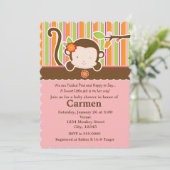 ブーガールモンキーベビーシャワー招待状 招待状 (スタンド正面)