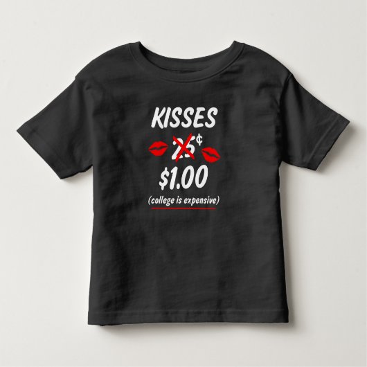 ブーキスをするスおもしろい男の赤ちゃんヴァレンティーンズデイシャツ トドラーTシャツ (正面)
