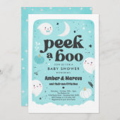 ブーキュートミント幽霊ベビーシャワー招待状 招待状 (正面/裏面)