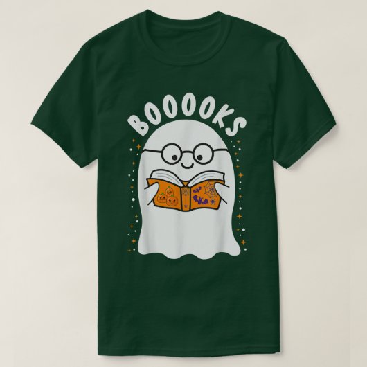 ブークキュート幽霊ブック読ズハロウィン先生 Tシャツ (デザイン正面)