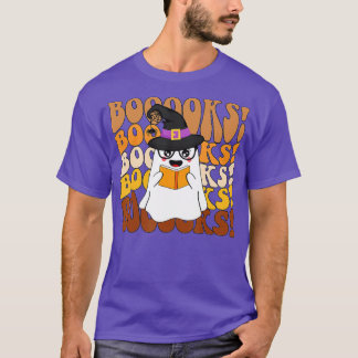ブークス幽霊おかしなハロウィーン先生図書室 Tシャツ