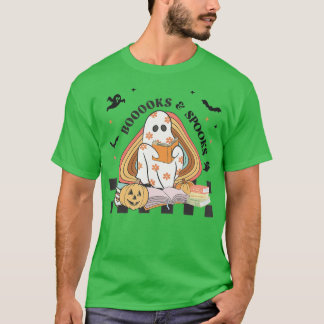 ブークス幽霊おかしなハロウィーン先生図書室 Tシャツ