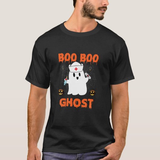 ブークス幽霊おもしろいパンプキンハロウィーン Tシャツ (正面)