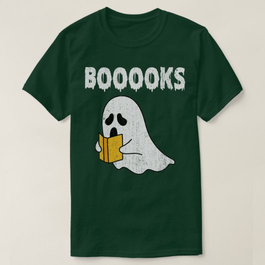 ブークス!可愛い幽霊読図書本ハロウィー Tシャツ (デザイン正面)