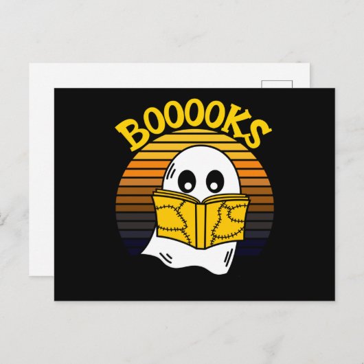 ブークス・幽霊読の本のハロウィーン ポストカード (正面/裏面)