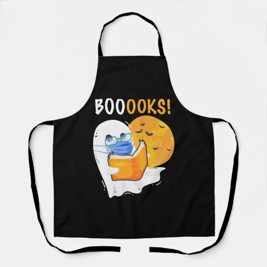 ブークハロウィン読幽霊の本と着用 エプロン (正面)