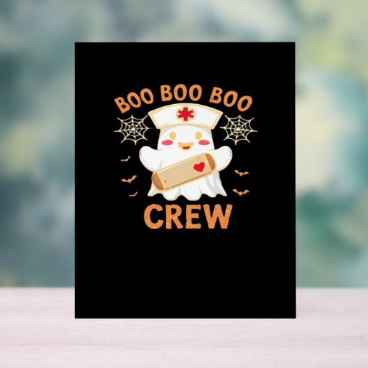 ブークルーおもしろい幽霊不気味ハロウィーンナースT-Shir アクリルサイン (ニュートラル)