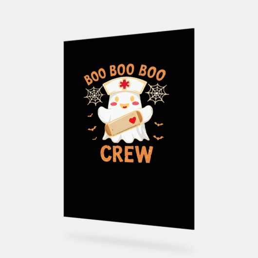 ブークルーおもしろい幽霊不気味ハロウィーンナースT-Shir アクリルサイン (傾斜)