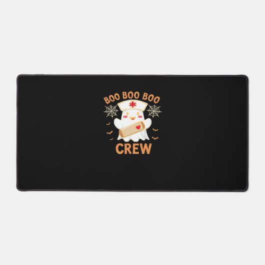 ブークルーおもしろい幽霊不気味ハロウィーンナースT-Shir デスクマット (正面)