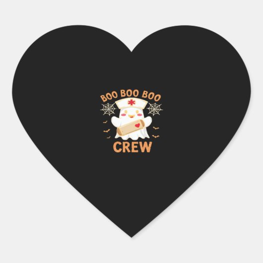 ブークルーおもしろい幽霊不気味ハロウィーンナースT-Shir ハートシール (正面)