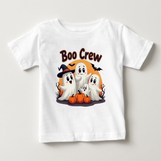 ブークルーカワイハロウィーン幽霊ファミリー ベビーTシャツ (正面)