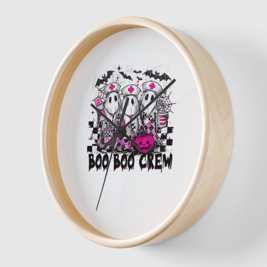 ブークルーハロウィンクラシックナースTシャツ 壁時計 (傾斜)