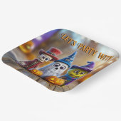 ブークルーハローウィンパーティ幽霊スケルトンモンスター ペーパープレート (傾斜あり)