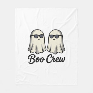 ブークルー幽霊ビンテージハロウィンTシャツデザイン_1 フリースブランケット