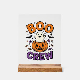 ブークルー かわいいお化けのかぼちゃ ハロウィンTシャツ デザイン アクリルサイン